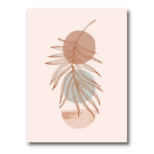 Designart - Moon & Sun Shapes In Retro Terracotta Tones II